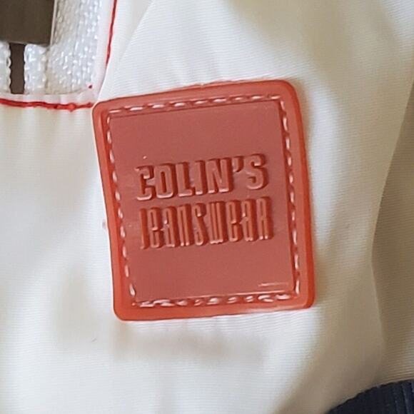 Colin's Sport Vintage Full Zip Windbreaker Mock Neck Mesh Side Stripes Retro - Picture 7 of 16